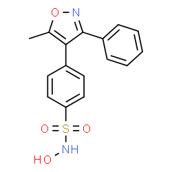 ChemSpider 2D Image | N-hydroxy-4-(5-methyl-3-phenyl-4-isoxazolyl)-benzenesulfonamide | C16H14N2O4S