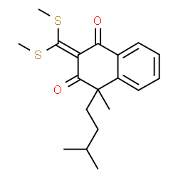 ChemSpider 2D Image | 2-[Bis(methylsulfanyl)methylene]-4-methyl-4-(3-methylbutyl)-1,3(2H,4H)-naphthalenedione | C19H24O2S2