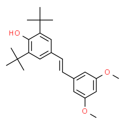 ChemSpider 2D Image | 2,6-di-tert-butyl-4-[(E)-2-(3,5-dimethoxyphenyl)ethenyl]phenol | C24H32O3