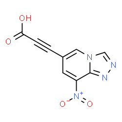 ChemSpider 2D Image | 3-(8-Nitro[1,2,4]triazolo[4,3-a]pyridin-6-yl)-2-propynoic acid | C9H4N4O4