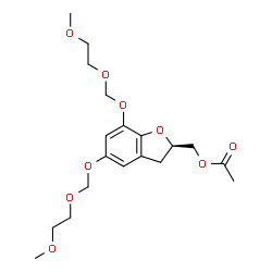 ChemSpider 2D Image | {(2R)-5,7-Bis[(2-methoxyethoxy)methoxy]-2,3-dihydro-1-benzofuran-2-yl}methyl acetate | C19H28O9
