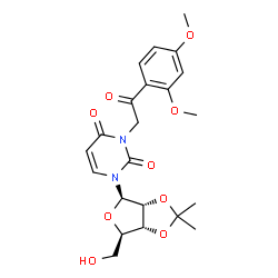 ChemSpider 2D Image | 3-[2-(2,4-Dimethoxyphenyl)-2-oxoethyl]-2',3'-O-isopropylideneuridine | C22H26N2O9
