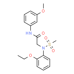ChemSpider 2D Image | 2-[(2-Ethoxyphenyl)(methylsulfonyl)amino]-N-(3-methoxyphenyl)acetamide | C18H22N2O5S