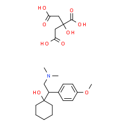 ChemSpider 2D Image | 1-[2-(Dimethylamino)-1-(4-methoxyphenyl)ethyl]cyclohexanol 2-hydroxy-1,2,3-propanetricarboxylate (1:1) | C23H35NO9