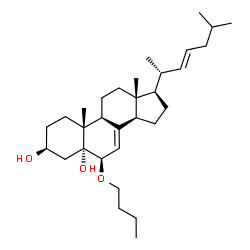 ChemSpider 2D Image | (3beta,5alpha,6beta,22E)-6-Butoxycholesta-7,22-diene-3,5-diol | C31H52O3