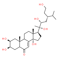 ChemSpider 2D Image | (2beta,3beta,9xi,20S,22R)-2,3,14,20,22,29-Hexahydroxystigmast-7-en-6-one | C29H48O7