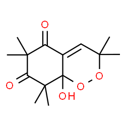 ChemSpider 2D Image | 8a-Hydroxy-3,3,6,6,8,8-hexamethyl-8,8a-dihydro-1,2-benzodioxine-5,7(3H,6H)-dione | C14H20O5