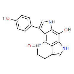 ChemSpider 2D Image | 6-Hydroxy-9-(4-hydroxyphenyl)-1-oxo-2,3,5,7-tetrahydro-1H-dipyrrolo[4,3,2-de:2',3'-h]quinolin-1-ium | C18H14N3O3