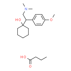 ChemSpider 2D Image | Butanoic acid - 1-[2-(dimethylamino)-1-(4-methoxyphenyl)ethyl]cyclohexanol (1:1) | C21H35NO4