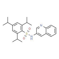 ChemSpider 2D Image | 2,4,6-Triisopropyl-N-(3-quinolinyl)benzenesulfonamide | C24H30N2O2S