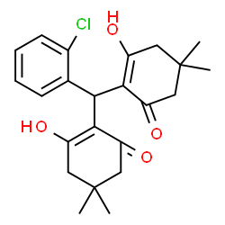 ChemSpider 2D Image | 2,2'-[(2-Chlorophenyl)methylene]bis(3-hydroxy-5,5-dimethyl-2-cyclohexen-1-one) | C23H27ClO4