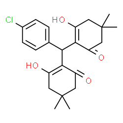 ChemSpider 2D Image | 2,2'-[(4-Chlorophenyl)methylene]bis(3-hydroxy-5,5-dimethyl-2-cyclohexen-1-one) | C23H27ClO4