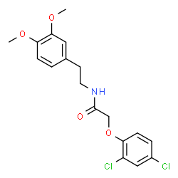 ChemSpider 2D Image | 2-(2,4-Dichlorophenoxy)-N-[2-(3,4-dimethoxyphenyl)ethyl]acetamide | C18H19Cl2NO4