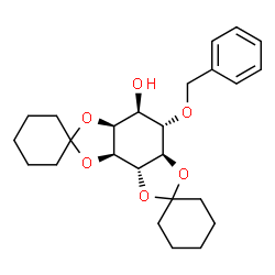 ChemSpider 2D Image | (3a'S,4'S,5'S,5a'R,8a'S,8b'S)-5'-(Benzyloxy)hexahydrodispiro[cyclohexane-1,2'-[1,3]dioxolo[4,5-e][1,3]benzodioxole-7',1''-cyclohexan]-4'-ol | C25H34O6