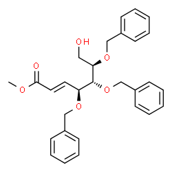 ChemSpider 2D Image | Methyl (2E)-4,5,6-tri-O-benzyl-2,3-dideoxy-D-xylo-hept-2-enonate | C29H32O6