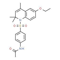 ChemSpider 2D Image | N-{4-[(6-Ethoxy-2,2,4-trimethyl-1(2H)-quinolinyl)sulfonyl]phenyl}acetamide | C22H26N2O4S
