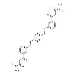 ChemSpider 2D Image | 4,4'-[1,4-Phenylenebis(methyleneoxy-3,1-phenylene)]bis(2,4-dioxobutanoic acid) | C28H22O10