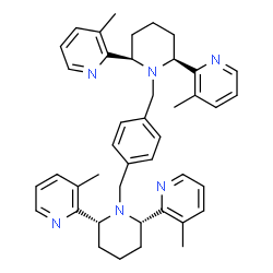 ChemSpider 2D Image | 2,2',2'',2'''-{1,4-Phenylenebis[methylene(2R,6S)-1,2,6-piperidinetriyl]}tetrakis(3-methylpyridine) | C42H48N6