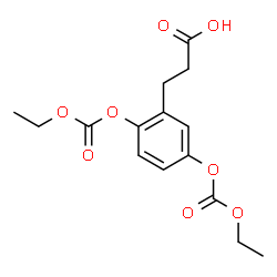 ChemSpider 2D Image | 2,5-Bis[(ethoxycarbonyl)oxy]benzenepropanoic acid | C15H18O8