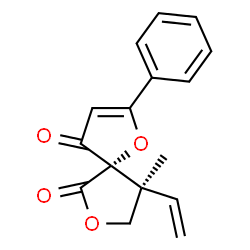 ChemSpider 2D Image | (5S,9S)-9-Methyl-2-phenyl-9-vinyl-1,7-dioxaspiro[4.4]non-2-ene-4,6-dione | C16H14O4