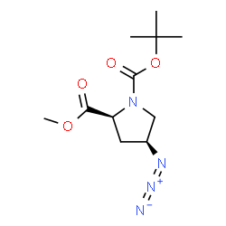 ChemSpider 2D Image | 1-tert-butyl 2-methyl (2S,4S)-4-azidopyrrolidine-1,2-dicarboxylate | C11H18N4O4