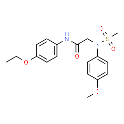 ChemSpider 2D Image | N-(4-Ethoxyphenyl)-N~2~-(4-methoxyphenyl)-N~2~-(methylsulfonyl)glycinamide | C18H22N2O5S