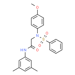 ChemSpider 2D Image | N-(3,5-Dimethylphenyl)-N~2~-(4-methoxyphenyl)-N~2~-(phenylsulfonyl)glycinamide | C23H24N2O4S