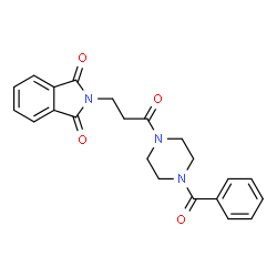 ChemSpider 2D Image | 2-[3-(4-Benzoyl-piperazin-1-yl)-3-oxo-propyl]-isoindole-1,3-dione | C22H21N3O4