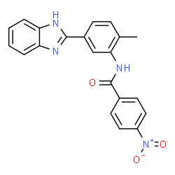 ChemSpider 2D Image | N-[5-(1H-Benzimidazol-2-yl)-2-methylphenyl]-4-nitrobenzamide | C21H16N4O3
