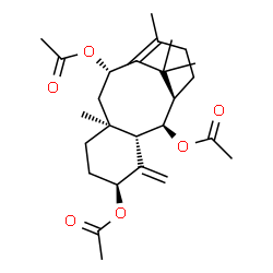 ChemSpider 2D Image | (2alpha,5alpha,10beta)-Taxa-4(20),11-diene-2,5,10-triyl triacetate | C26H38O6