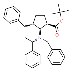 ChemSpider 2D Image | 2-Methyl-2-propanyl (1R,2S,3S)-3-benzyl-2-{benzyl[(1S)-1-phenylethyl]amino}cyclopentanecarboxylate | C32H39NO2