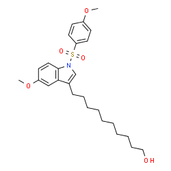 ChemSpider 2D Image | 10-{5-Methoxy-1-[(4-methoxyphenyl)sulfonyl]-1H-indol-3-yl}-1-decanol | C26H35NO5S