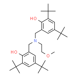 ChemSpider 2D Image | 2,2'-{[(2-Methoxyethyl)imino]bis(methylene)}bis[4,6-bis(2-methyl-2-propanyl)phenol] | C33H53NO3