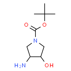 ChemSpider 2D Image | tert-Butyl 3-amino-4-hydroxypyrrolidine-1-carboxylate | C9H18N2O3