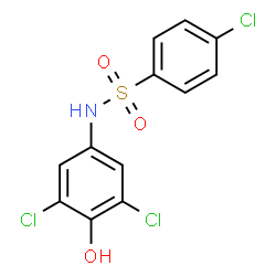 ChemSpider 2D Image | 4-Chloro-N-(3,5-dichloro-4-hydroxyphenyl)benzenesulfonamide | C12H8Cl3NO3S