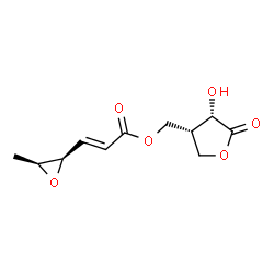 ChemSpider 2D Image | [(3S,4S)-4-Hydroxy-5-oxotetrahydro-3-furanyl]methyl (2E)-3-[(2R,3S)-3-methyl-2-oxiranyl]acrylate | C11H14O6