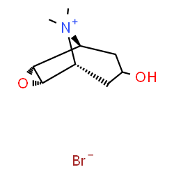 ChemSpider 2D Image | (1R,2S,4R,5S)-7-Hydroxy-9,9-dimethyl-3-oxa-9-azoniatricyclo[3.3.1.0~2,4~]nonane bromide | C9H16BrNO2