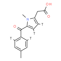 ChemSpider 2D Image | [1-Methyl-5-{[4-methyl(2,6-~3~H_2_)phenyl]carbonyl}(~3~H_2_)-1H-pyrrol-2-yl]acetic acid | C15H11T4NO3
