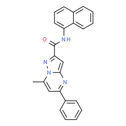 ChemSpider 2D Image | 7-Methyl-N-(1-naphthyl)-5-phenylpyrazolo[1,5-a]pyrimidine-2-carboxamide | C24H18N4O