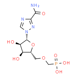 ChemSpider 2D Image | 1-[5-O-(Phosphonomethyl)-beta-D-ribofuranosyl]-1H-1,2,4-triazole-3-carboxamide | C9H15N4O8P