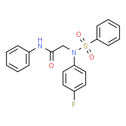 ChemSpider 2D Image | N~2~-(4-Fluorophenyl)-N-phenyl-N~2~-(phenylsulfonyl)glycinamide | C20H17FN2O3S