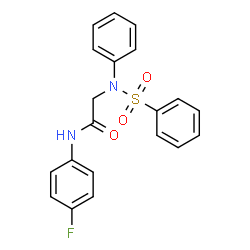 ChemSpider 2D Image | N-(4-Fluorophenyl)-N~2~-phenyl-N~2~-(phenylsulfonyl)glycinamide | C20H17FN2O3S