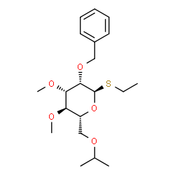 ChemSpider 2D Image | Ethyl 2-O-benzyl-6-O-isopropyl-3,4-di-O-methyl-1-thio-alpha-D-mannopyranoside | C20H32O5S