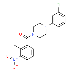 ChemSpider 2D Image | [4-(3-Chlorophenyl)-1-piperazinyl](2-methyl-3-nitrophenyl)methanone | C18H18ClN3O3