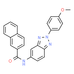 ChemSpider 2D Image | N-[2-(4-Methoxyphenyl)-2H-benzotriazol-5-yl]-2-naphthamide | C24H18N4O2