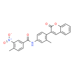 ChemSpider 2D Image | 4-Methyl-N-[3-methyl-4-(2-oxo-2H-chromen-3-yl)phenyl]-3-nitrobenzamide | C24H18N2O5
