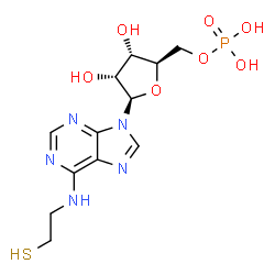 ChemSpider 2D Image | N-(2-Sulfanylethyl)adenosine 5'-(dihydrogen phosphate) | C12H18N5O7PS