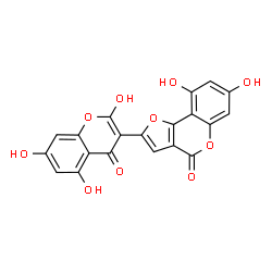 ChemSpider 2D Image | 7,9-Dihydroxy-2-(2,5,7-trihydroxy-4-oxo-4H-chromen-3-yl)-4H-furo[3,2-c]chromen-4-one | C20H10O10