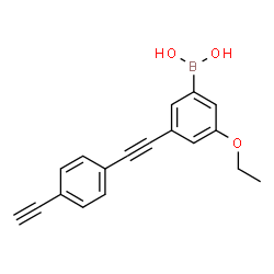 ChemSpider 2D Image | {3-Ethoxy-5-[(4-ethynylphenyl)ethynyl]phenyl}boronic acid | C18H15BO3