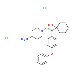 ChemSpider 2D Image | 1-[2-(4-Amino-1-piperidinyl)-1-(4-phenoxyphenyl)ethyl]cyclohexanol dihydrochloride | C25H36Cl2N2O2
